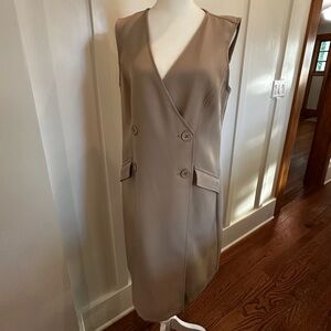 Max Studio Tan Sleeveless Wrap Dress